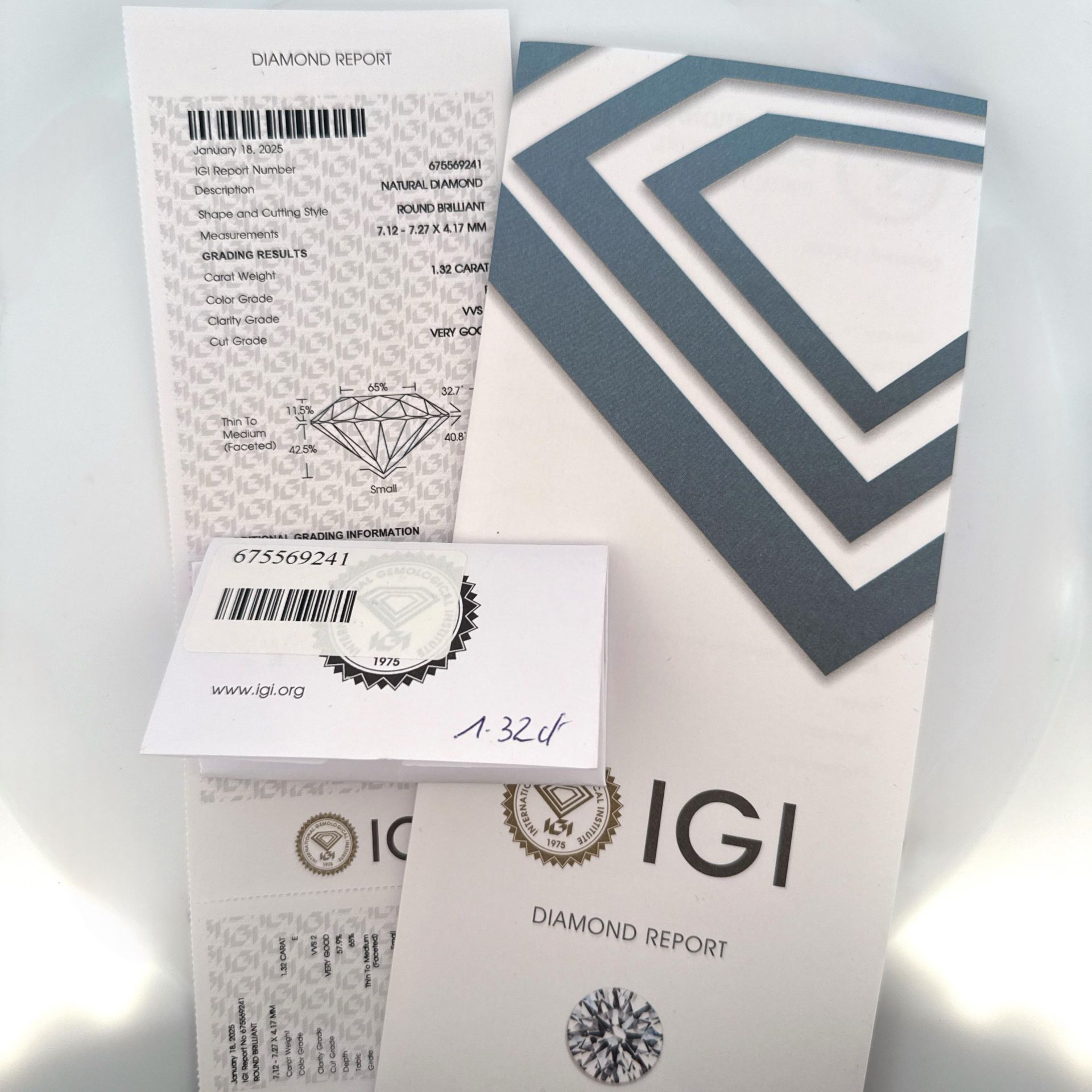 Dijamant 1.32ct (E, VVS2) - Bel Diamonds